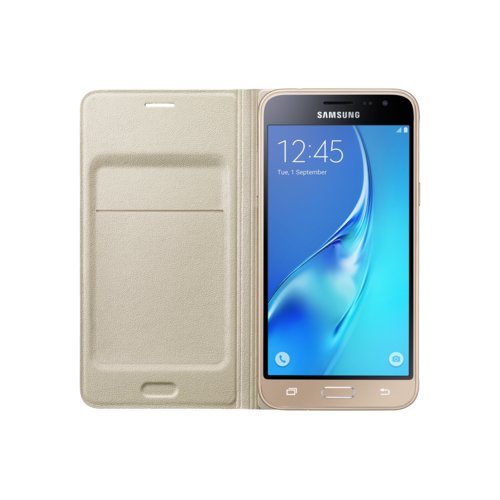 Etui Samsung Flip Wallet do Galaxy J3 (2016) Gold EF-WJ320PFEGWW