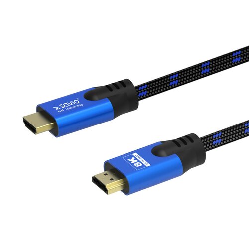 Kabel HDMI Savio CL-143 czarno-niebieski 3m