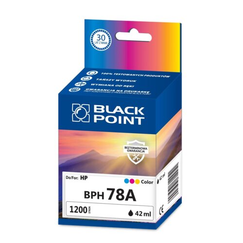 Kartridż atramentowy Black Point BPH78A Kolor 38 ml