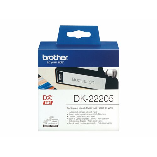 Brother Tama papierowa DK22205 biała 30,48x62mm cigła do serii QL