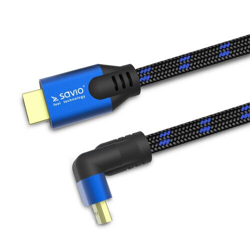 Kabel HDMI Savio CL-148 czarno-niebieski 3m