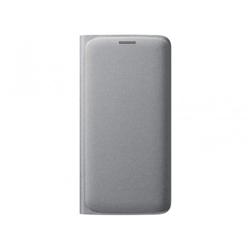Etui Samsung Flip Wallet (materiałowe) do Galaxy S6 Edge srebrne