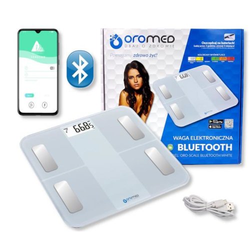 Waga elektroniczna Oromed Oro-Scale Bluetooth Biała