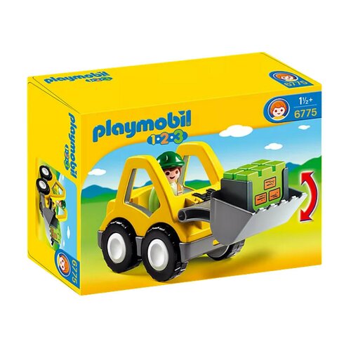 Zabawka Playmobil ładowarka kołowa z ruchomą łopatą, figurką i akcesoriami