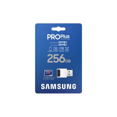 Karta pamięci Samsung microSDXC PRO Plus 256GB MB-MD256KB z czytnikiem