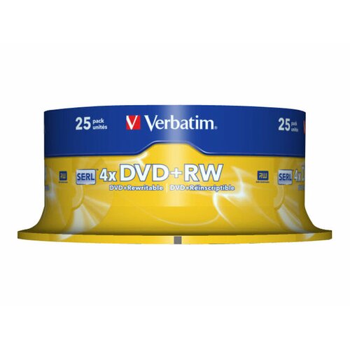 Verbatim DVD+RW 4x 4.7GB 25P CB             43489