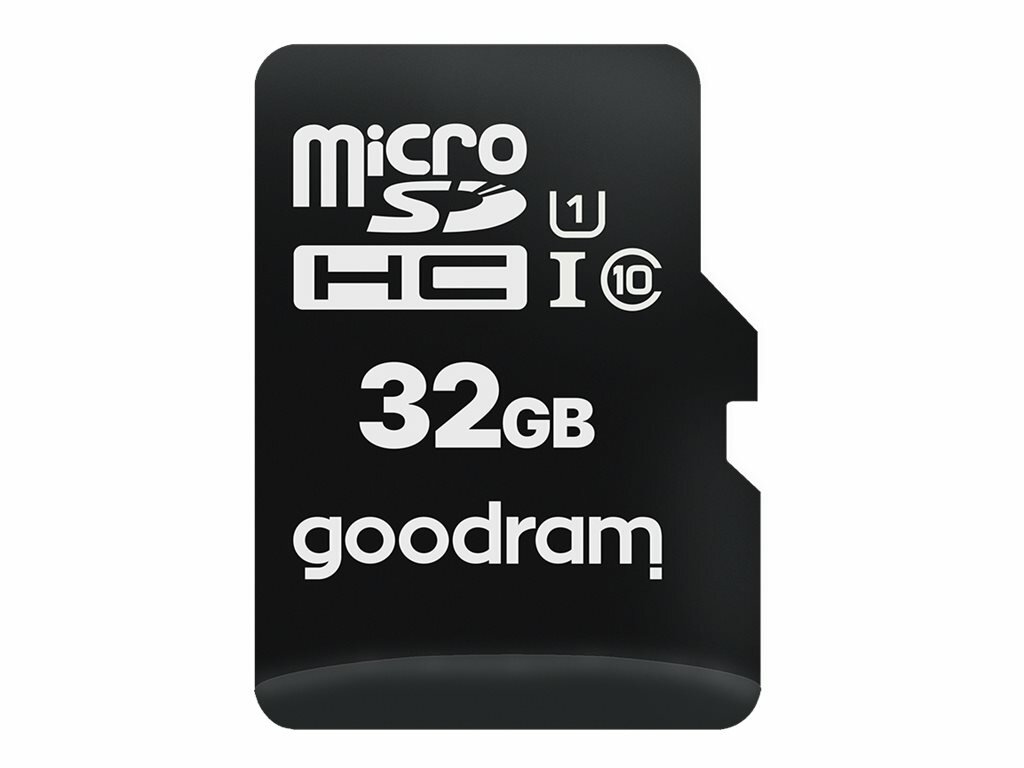 Karta pamięci  GOODRAM 32GB microSDHC 100MB/s C10 UHS-I U10 M1AA-0320R12 widok karty od przodu