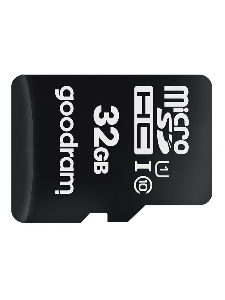 Karta pamięci GOODRAM 32GB microSDHC 100MB/s C10 UHS-I U10 M1AA-0320R12 widok karty w poziomie