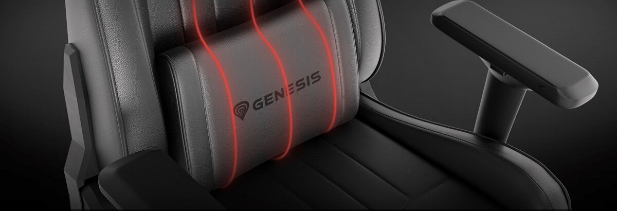 Krzesło gamingowe Genesis Nitro 950 czarne poduszka lędźwiowa