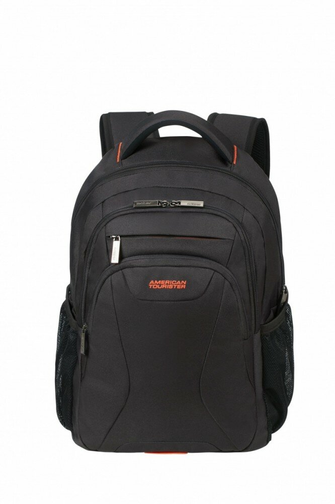 Plecak na laptopa American Tourister At Work 15.6'' czarno-pomarańczowy widok na front plecaka