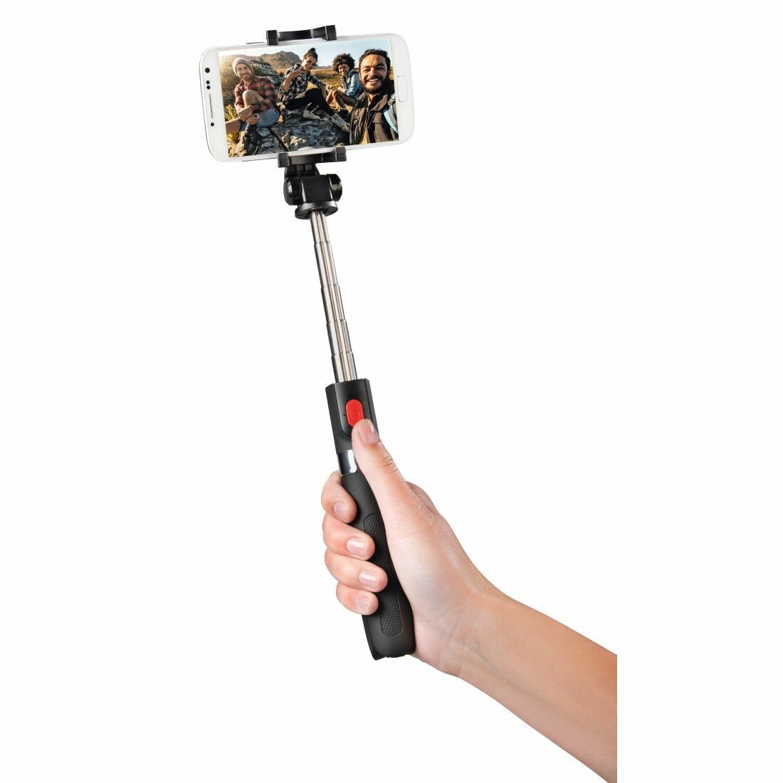 Kijek do selfie Hama Selfie Fun 70 z zamontowanym smartfonem, podczas użycia