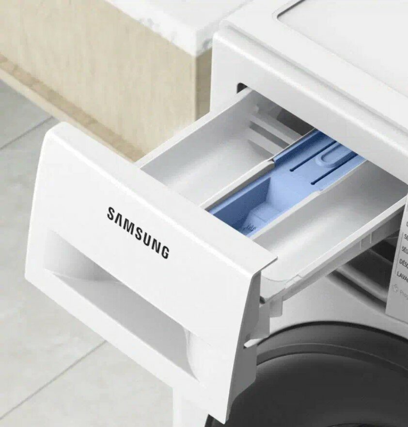Pralka Samsung WW70TA026AE EcoBubble otwarta szuflada StayClean