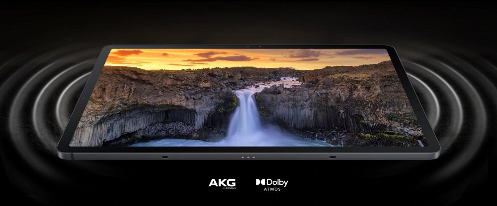 Tablet Samsung Galaxy Tab S7 FE SM-T733NZSEEUE widok na ekran tabletu pod skosem