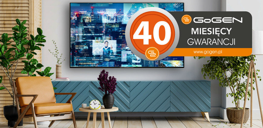 Telewizor Gogen TVH24J536GWEB w domowej scenerii zawieszony na ścianie
