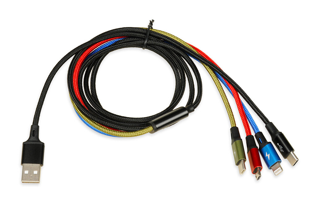 Kabel ładujący iBOX USB 4w1 kabel widoczny z góry