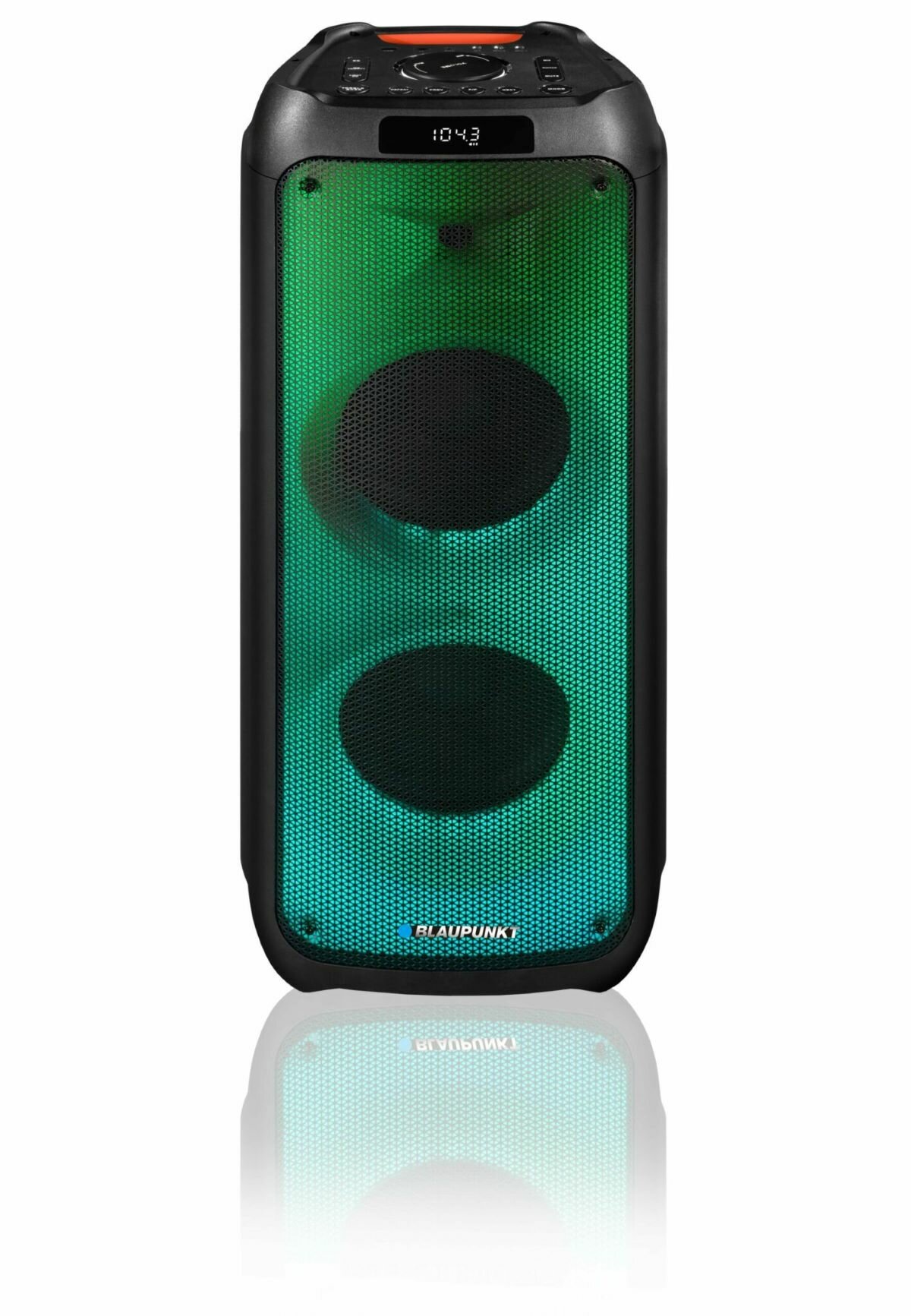 Głośnik Blaupunkt PB10DB głośnik przodem oświetlony na zielono