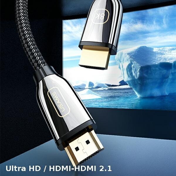 Kabel HDMI USAMS U67 8K 3 m. w oplocie przodem