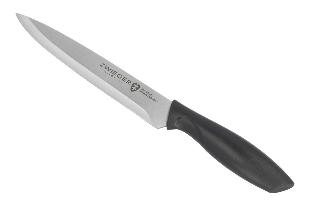 Nóż Zwieger Gabro do plastrowania 20 cm pokazany nóż lewy skos
