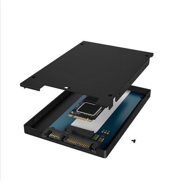 Adapter M.2 SSD do 2.5 SSD IcyBox IB-M2S253 6 Gbit/s pod skosem z otwartą obudową