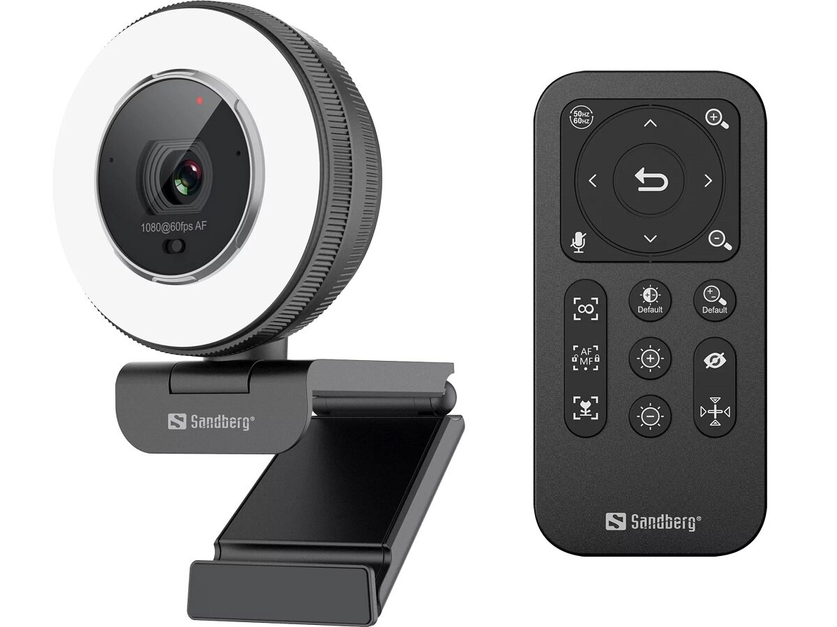 Kamera Sandberg Streamer USB Webcam Pro Elite FullHD widok kamery i pilota