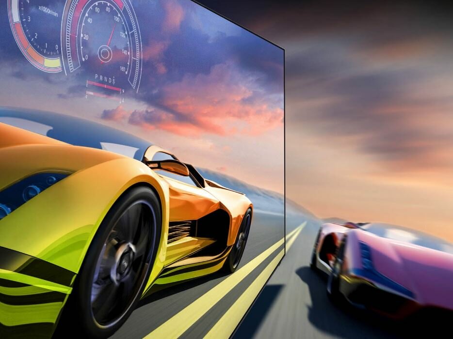 Telewizor Samsung QE77S90CATXXH OLED 77' obraz z gry wyścigowej