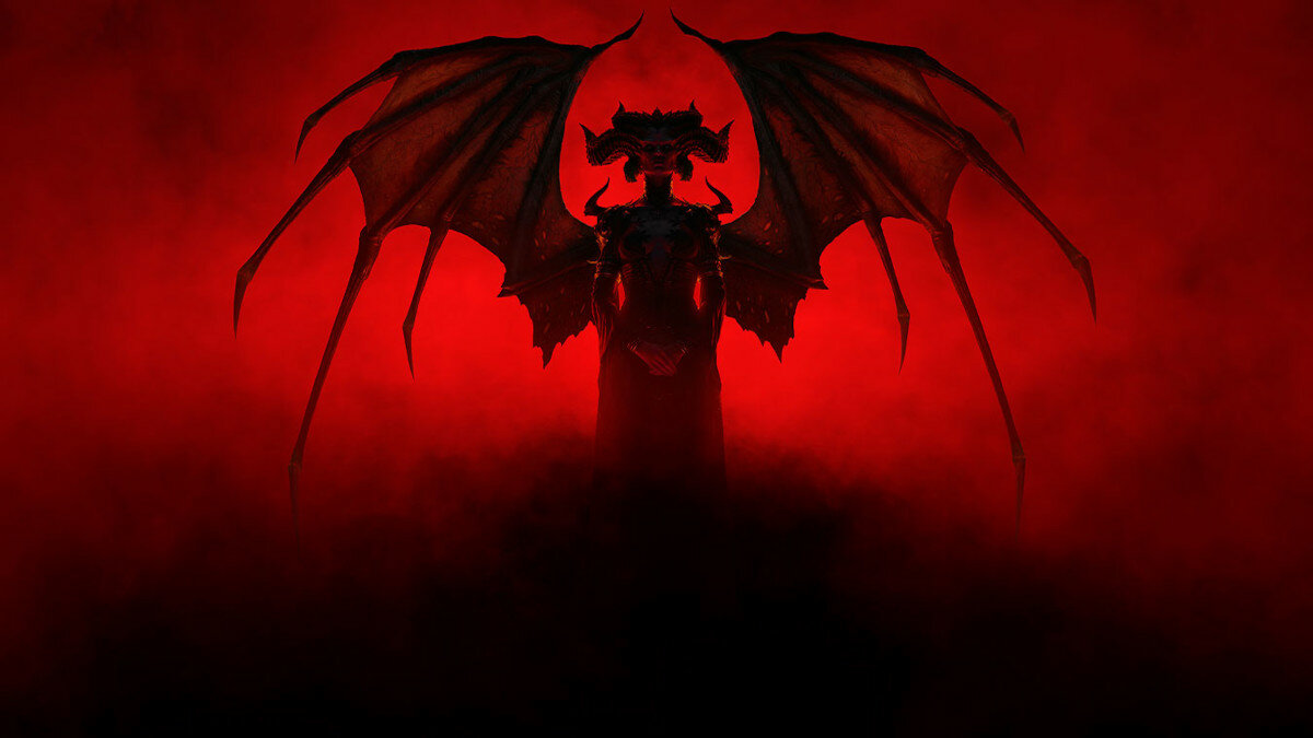 Konsola XBOX Series X 1TB i gra Diablo IV pokazana postać z gry na czerwonym tle