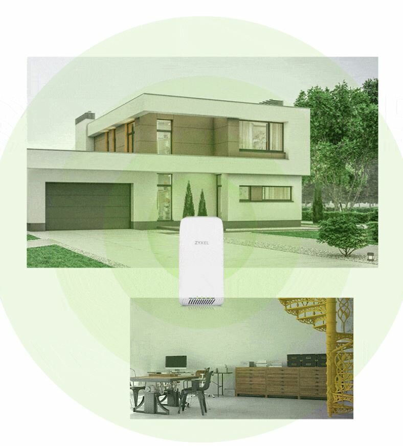 Router Zyxel LTE5398-M904 LTE router na tle domu i pokoju