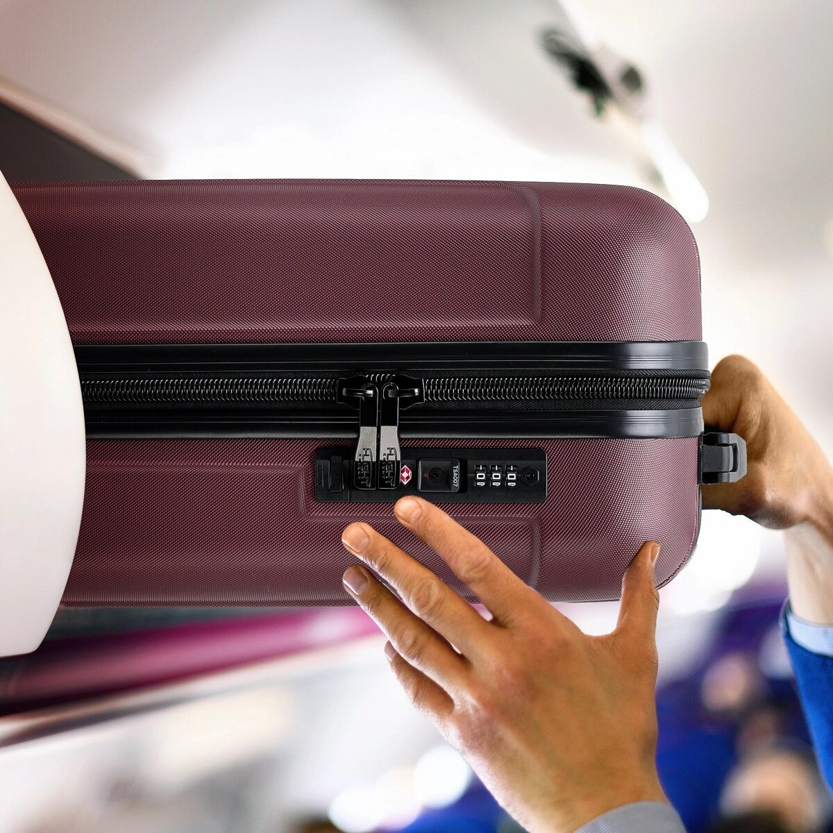 Walizka Anpa duża bordowa wkładanie torby do miejsca na bagaż w samolocie nad fotelem