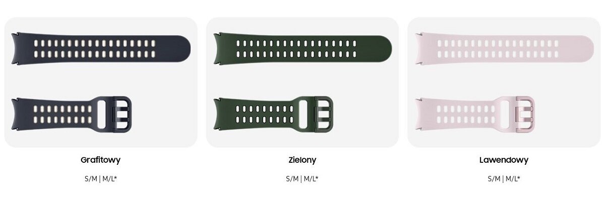 Pasek Samsung ET-SXR94 do Galaxy Watch 4/5/6 sportowy Extreme M/L zielony/czarny widok na wszystkie kompozycje