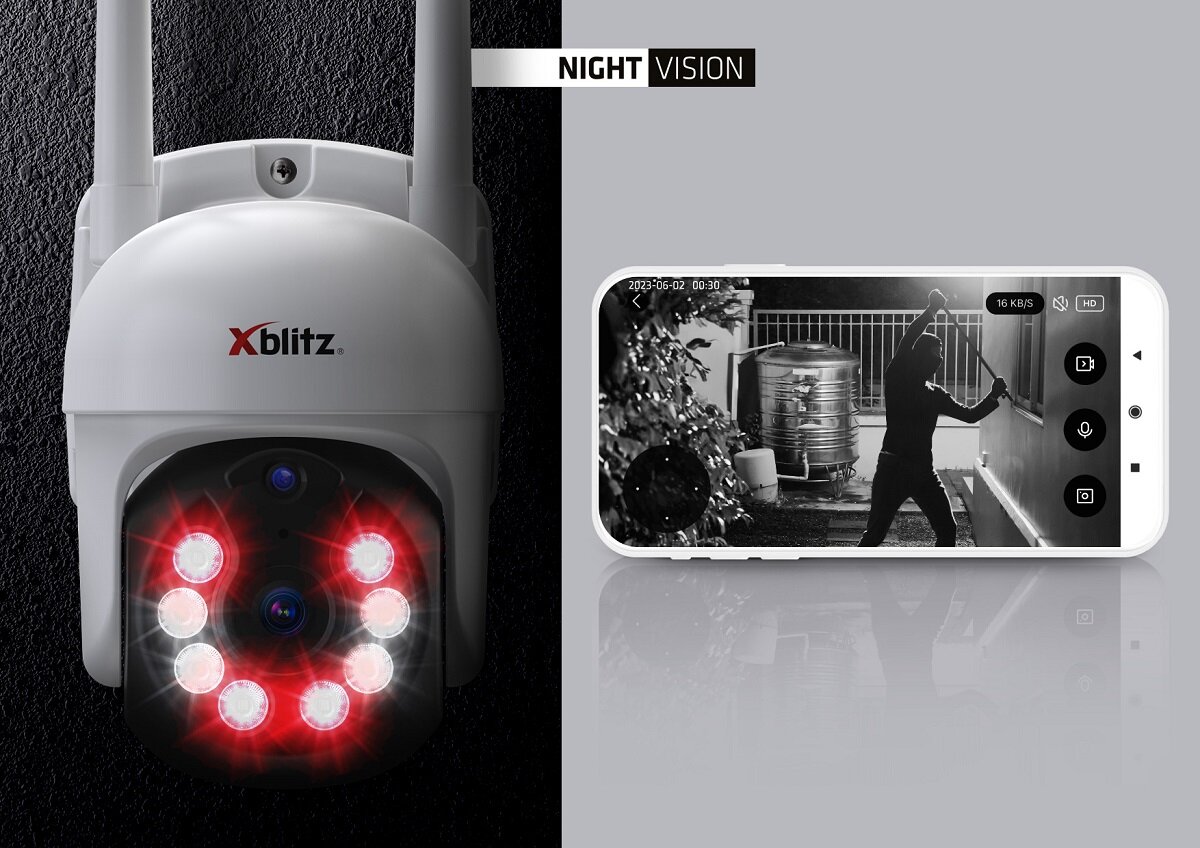 Kamera Xblitz Armor 400 WiFi prezentacja działania trybu nocnego
