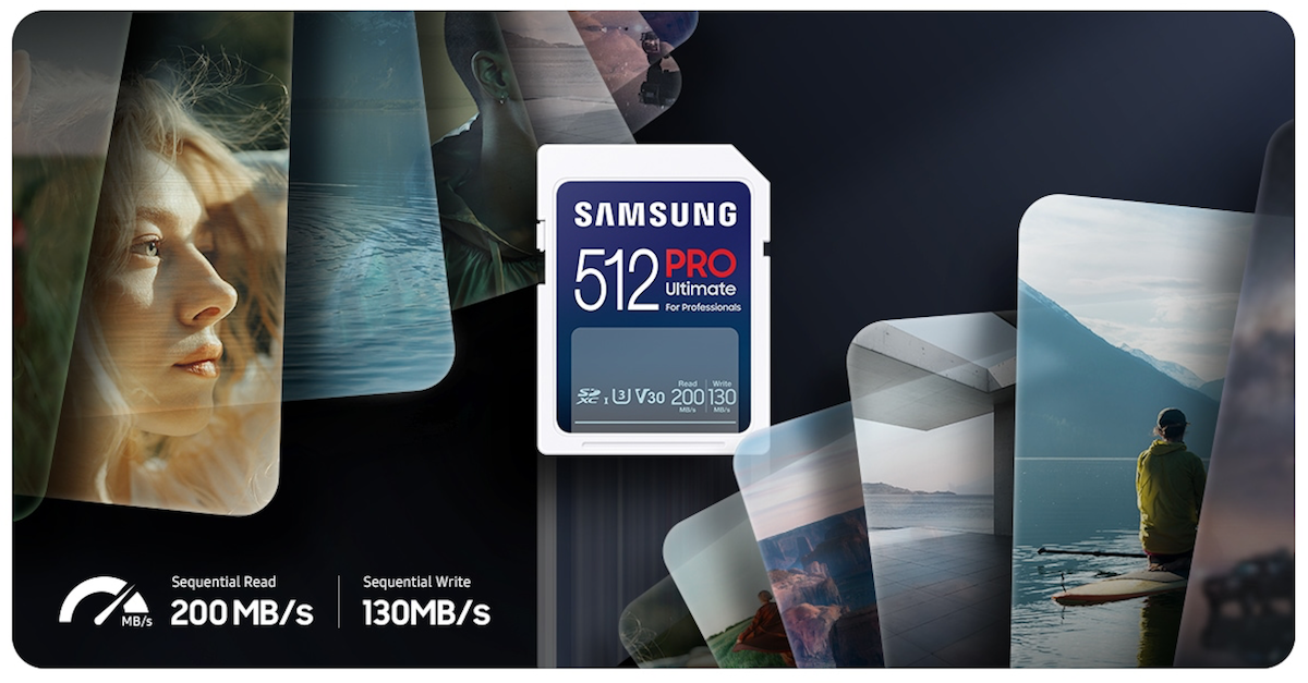 Karta pamięci Samsung Pro Ultimate 2023 SD 512 GB widok od frontu