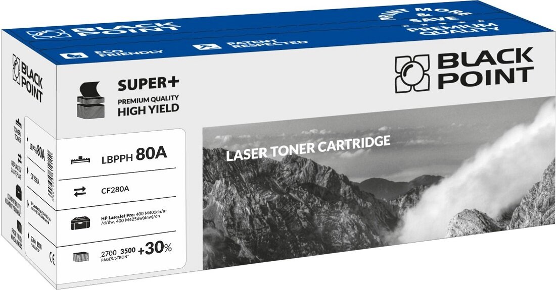 Toner laserowy Black Point Super Plus LBPPH80A. Zastępuje HP CF280A. 