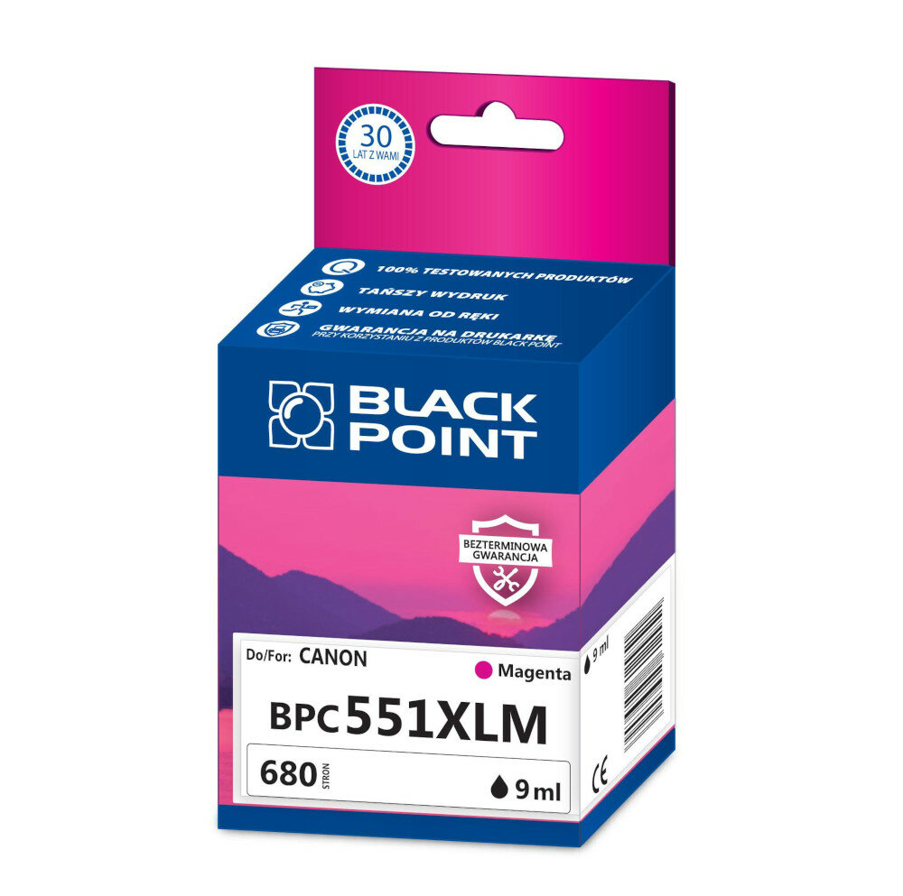 Kartridż atramentowy Black Point BPC551XLM magenta frontem