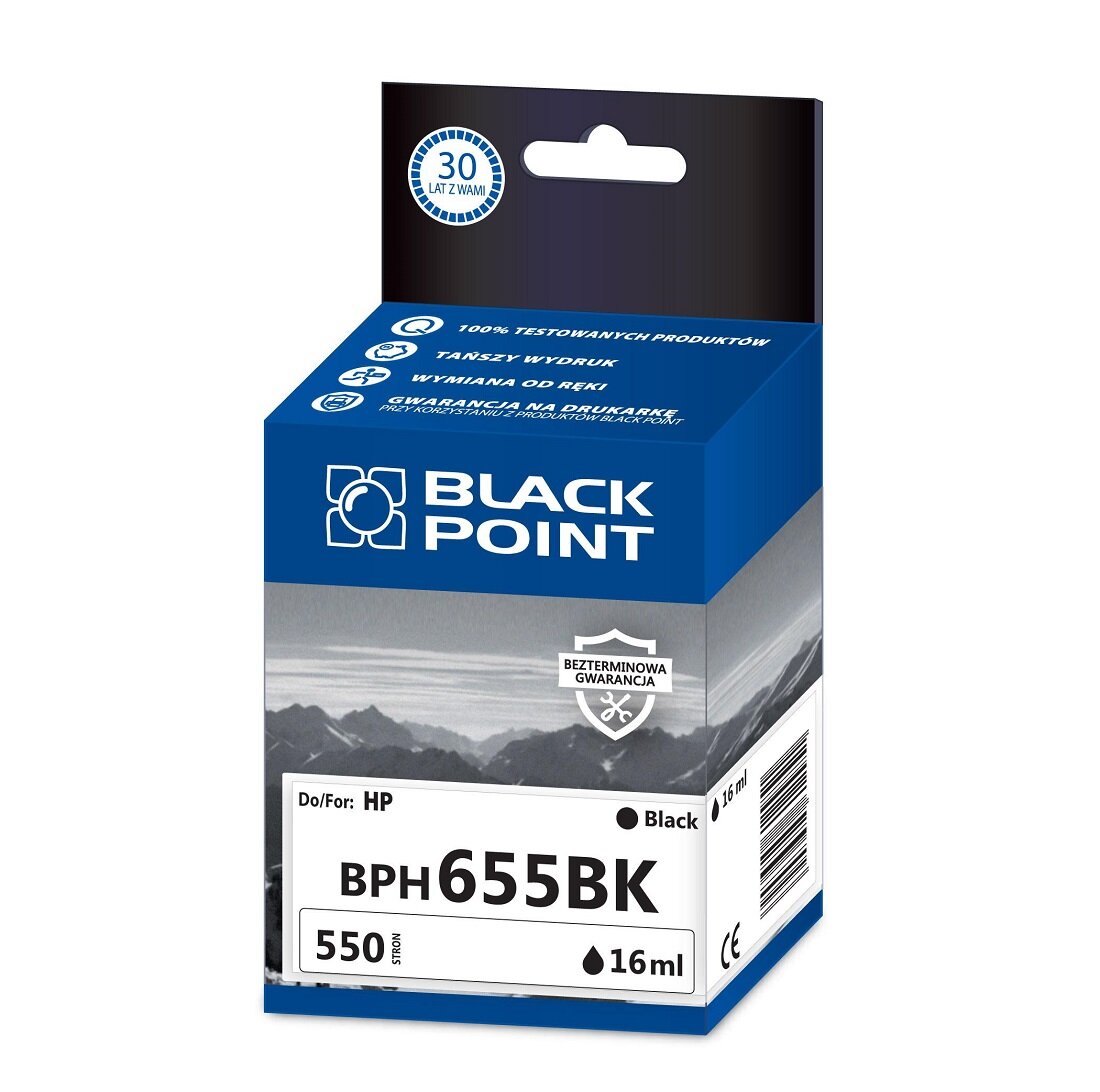 Kartridż atramentowy Black Point BPH655BK czarny front