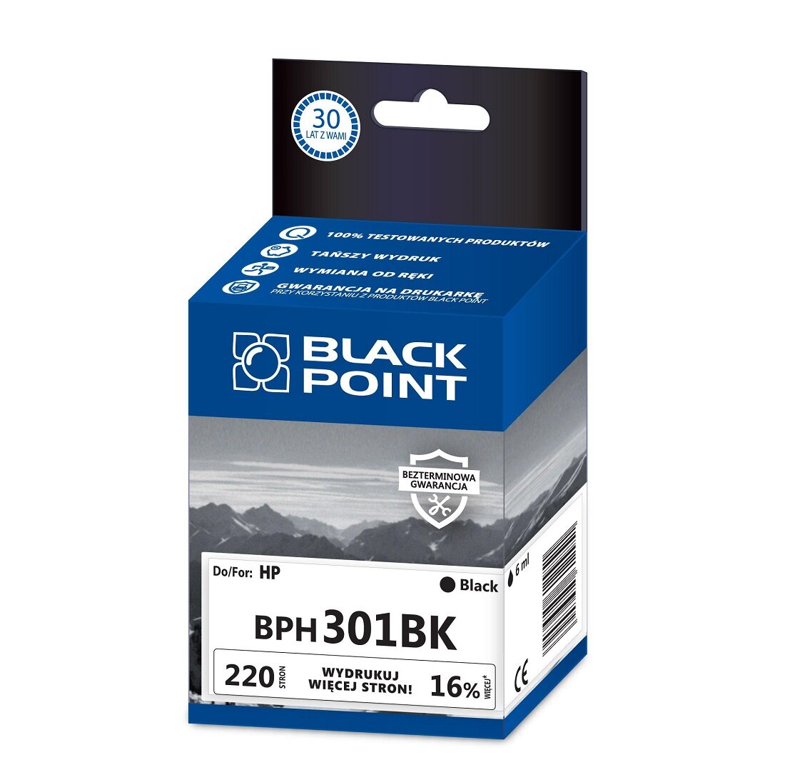 Kartridż atramentowy Black Point BPH301BK. Zastępuje HP CH561EE