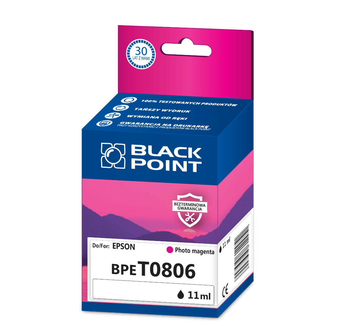 Kartridż atramentowy Black Point BPET0806 magenta frontem