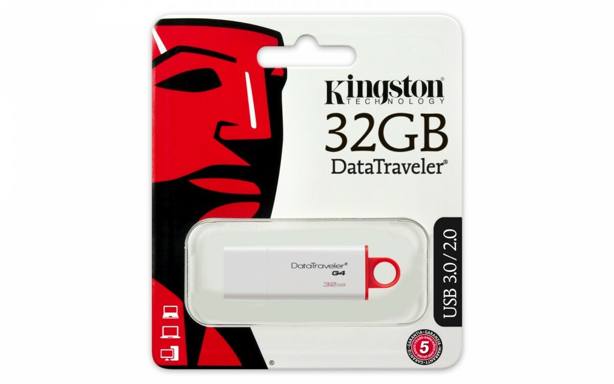 Pendrive Kingston DataTraveler I G4 DTIG4/32GB widok od przodu na opakowanie