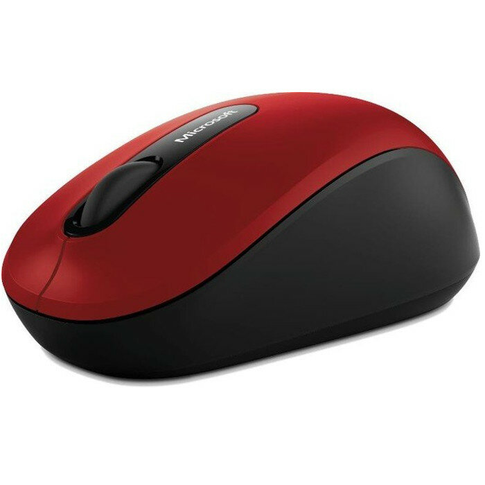 Mysz bezprzewodowa Microsoft 3600 czerwona widok pod skosem