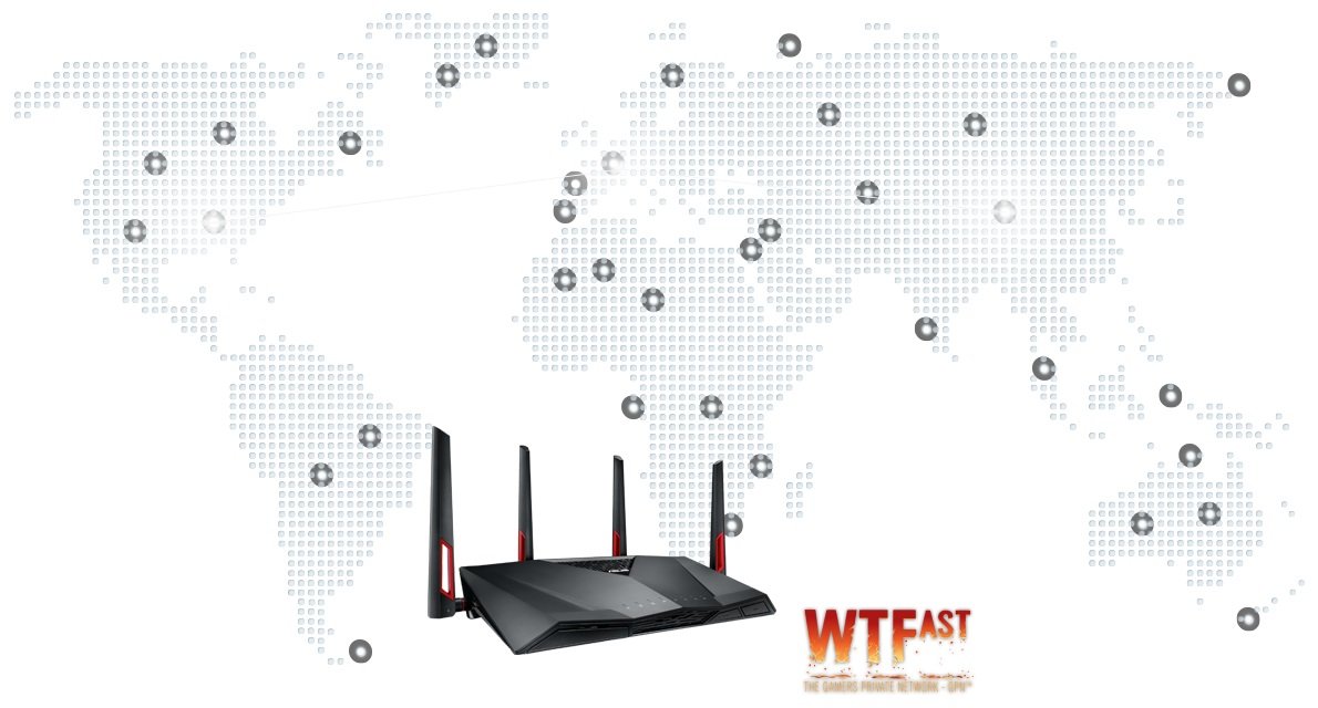 Router Asus RT-AC88U 90IG01Z0-BM3100 router na tle mapy świata