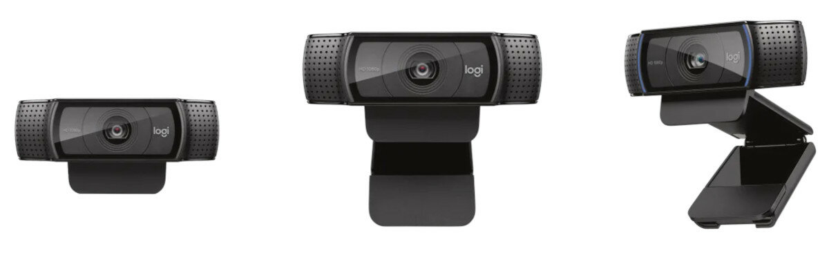 Kamera Logitech C920 HD Pro widok na kamerę ułożoną w 3 pozycjach