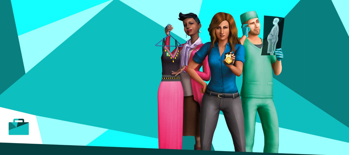 Dodatek do gry Electronic Arts The Sims 4 Witaj w pracy na PC pokazani Simowie w różnych zawodach