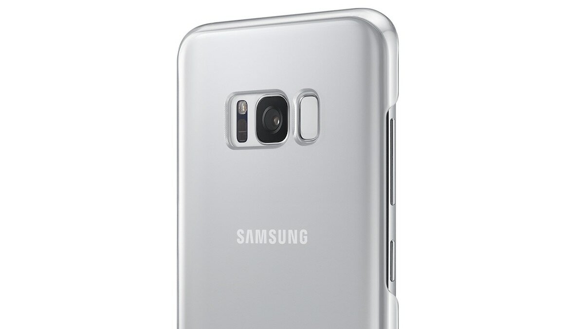 Etui Samsung Clear Cover do Galaxy S8+ EF-QG955CSEGWW etui na pleckach telefonu od prawej
