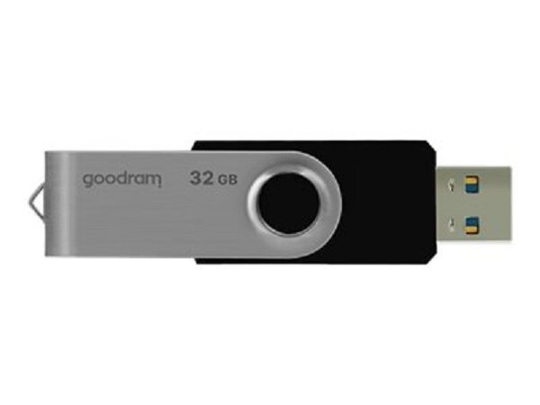 Pendrive Goodram 32GB UTS3 USB 3.0 UTS3-0320K0R11 czarny z rozłożoną blaszką zabezpieczającą