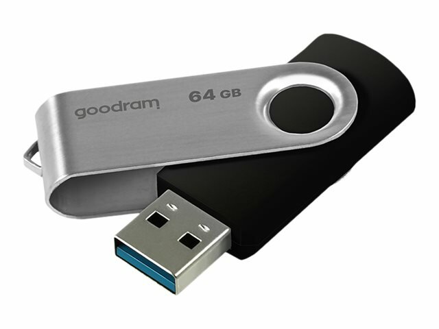Pendrive GOODRAM UTS3-0640K0R11 64GB USB 3.0 czarny pokazany szybki port USB 3.0