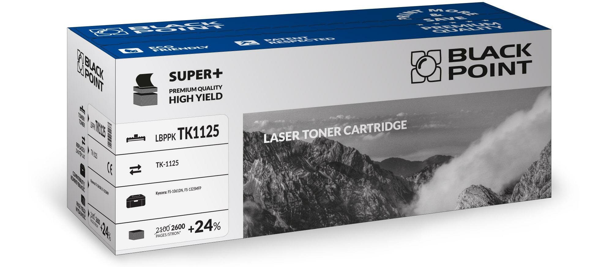 Toner laserowy Black Point Super Plus LBPPKTK1125 widok pod kątem na opakowanie