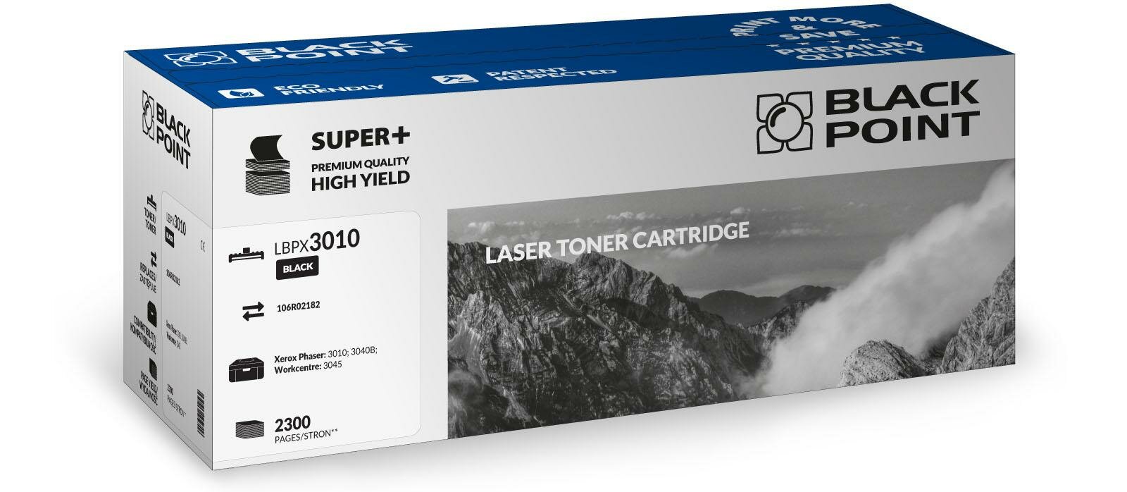 Toner laserowy Black Point Super Plus LBPX3010 widok pod kątem na opakowanie